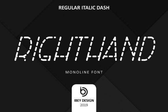Right Hand Italic Dash: A Modern Monoline Craft Font
